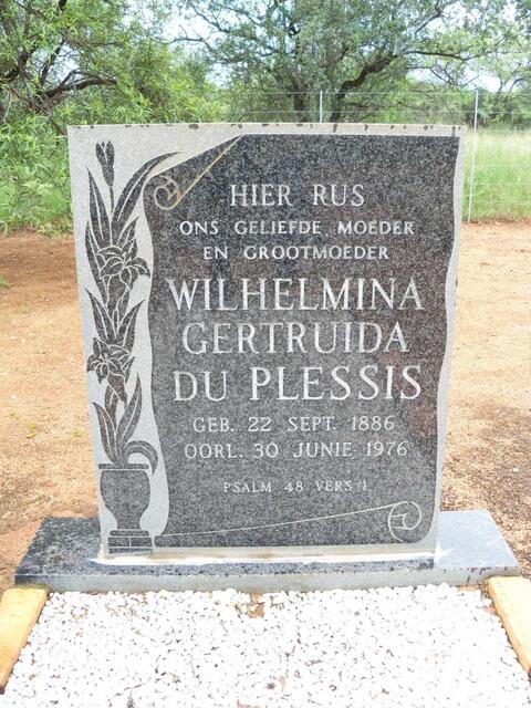 PLESSIS Wilhelmina Gertruida, du 1886-1976