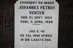 VENTER Johannes Petrus 1866-1939