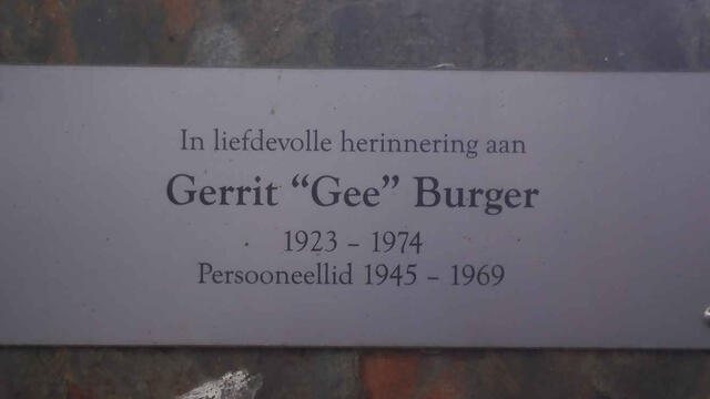BURGER Gerrit 1923-1974