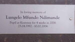 NDIMANDE Lungelo Mfundo 1992-2006