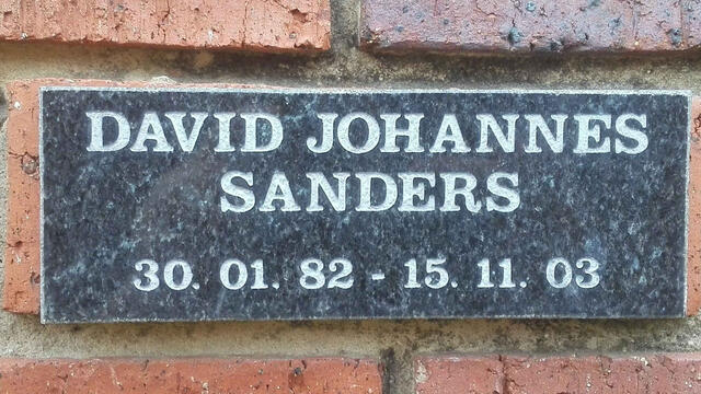 SANDERS David Johannes 1982-2003