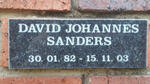 SANDERS David Johannes 1982-2003