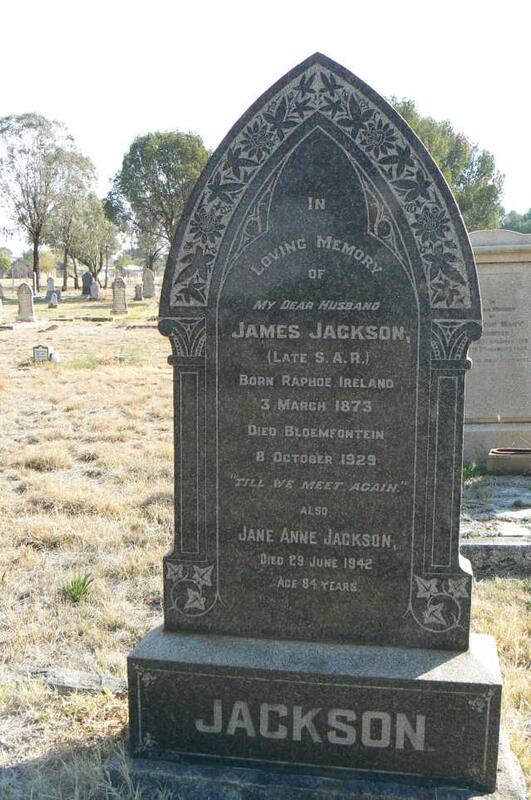 JACKSON James 1873-1929 & Jane Anne -1942