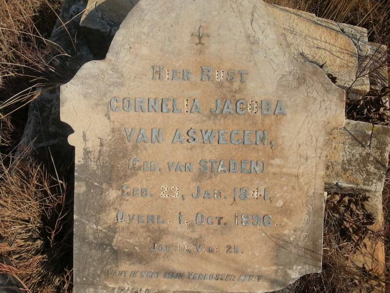 ASWEGEN Cornelia Jacoba, van nee VAN STADEN 1841-1896