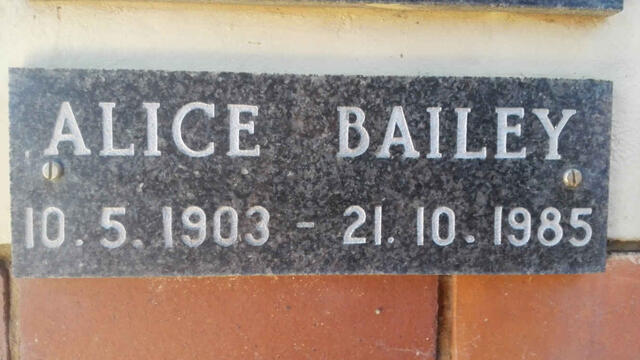 BAILEY Alice 1903-1985