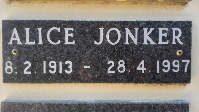 JONKER Alice 1913-1997