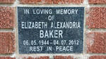 BAKER Elizabeth Alexandria 1944-2012