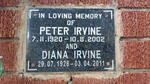 IRVINE Peter 1920-2002 & Diana 1926-2011