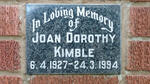 KIMBLE Joan Dorothy 1927-1994