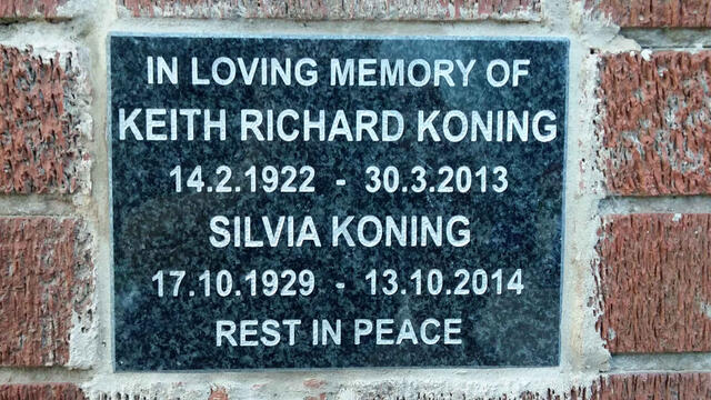 KONING Keith Richard 1922-2013 & Sylvia 1929-2014