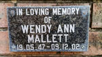 MALLETT Wendy Ann 1947-2002