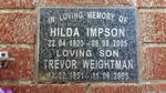 IMPSON Hilda 1923-2005 :: WEIGHTMAN Trevor 1951-2005
