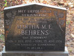 BEHRENS Martha M.E. nee SCHOEMAN 1890-1976
