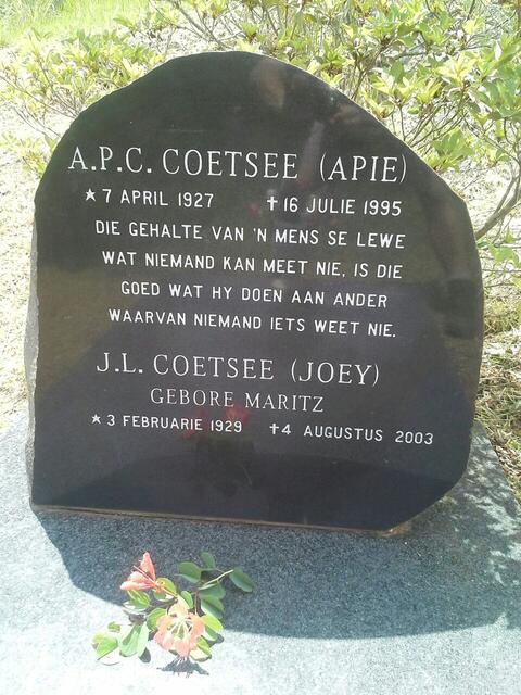 COETSEE A.P.C. 1927-1995 & J.L. MARITZ 1929-2003