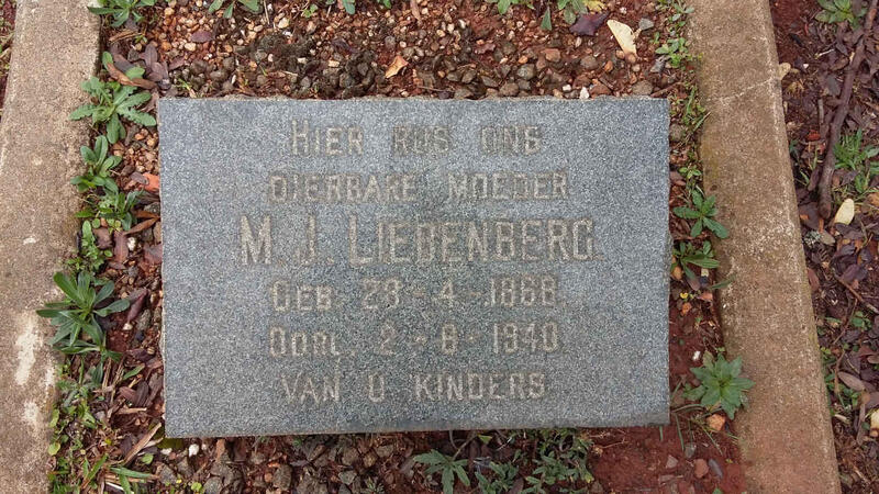 LIEBENBERG M.J. 1868-1940