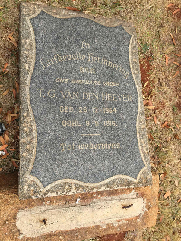 HEEVER T.G., van den 1854-1916
