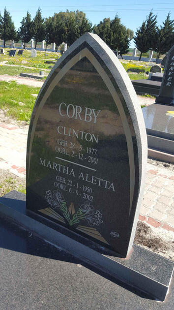 CORBY Martha Aletta 1950-2002 :: CORBY Clinton 1977-2001