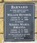 BARNARD Willem Hendrik 1922-2000 & Susara Maria Johanna 1926-2005