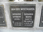 WESTHUIZEN Hendrik Gysbert, van der 1943-1995 & Susanna Maria SIEBRITS 1945-2014