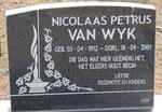 WYK Nicolaas Petrus, van 1912-2001