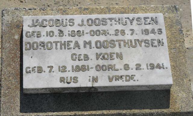 OOSTHUYSEN Jacobus J. 1861-1945 & Dorothea M. KOEN 1861-1941