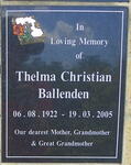BALLENDEN Thelma Christian 1922-2005