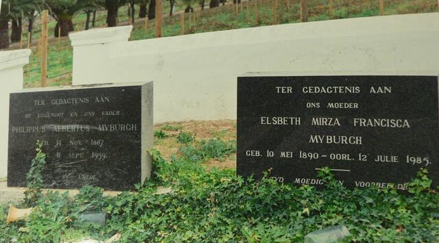 MYBURGH Philippus Albertus 1887-1959 & Elsbeth Mirza Francisca 1890-1985