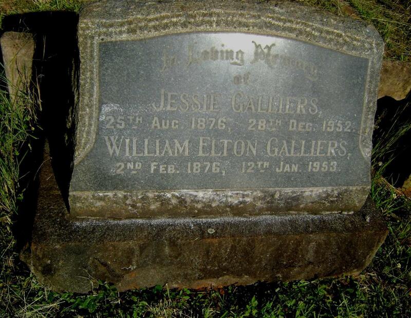 GALLIERS William Elton 1876-1953 & Jessie 1876-1952