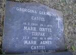 CASTEL Georgina Germaine 1900-1979 :: TIRPAK Marie Odette 1931-1985 :: CASTEL Marie Agnes 1935-1993