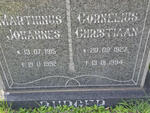 BURGER Marthinus Johannes 1915-1992 :: BURGER Cornelius Christiaan 1927-1994