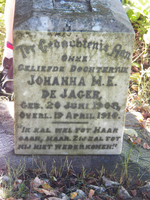 JAGER Johanna M.E., de 1908-1910