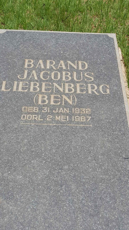 LIEBENBERG Barand Jacobus 1932-1967