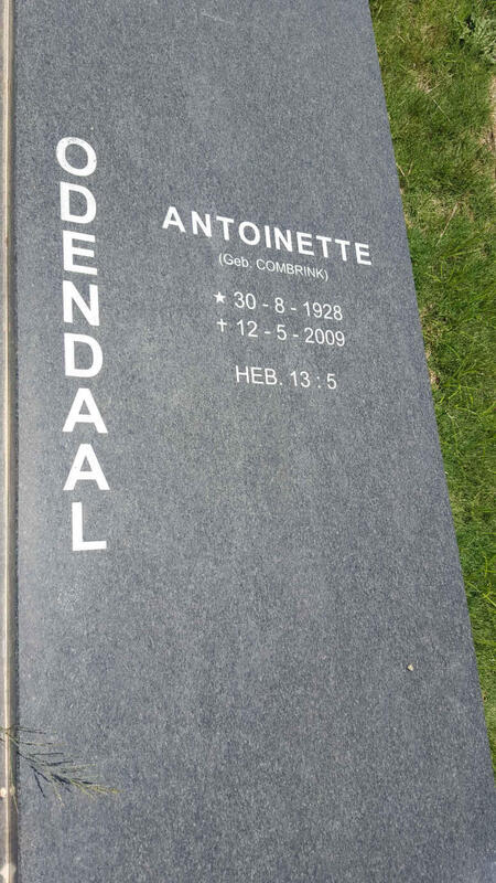 ODENDAAL Antoinette nee COMBRINK 1928-2009