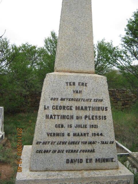 PLESSIS George Marthinus Hattingh, du 1921-1944