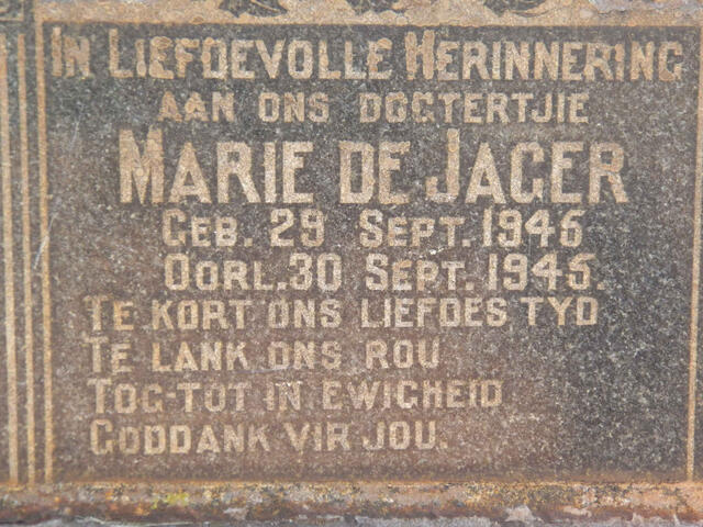 JAGER Marie, de 1945-1945