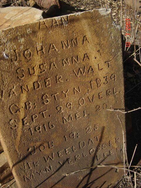 WALT Johanna Susanna, van der nee STYN 1839-1916