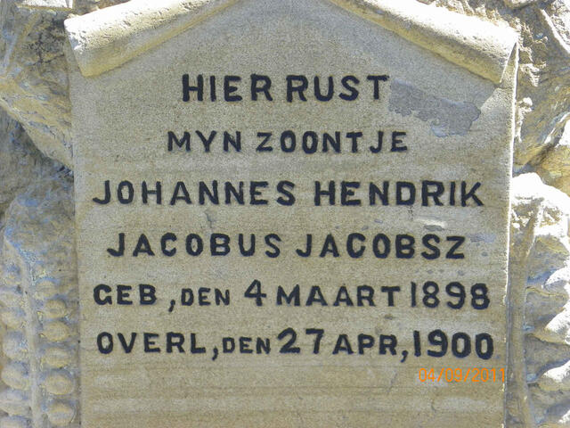 JACOBSZ Johannes Hendrik Jacobus 1898-1900