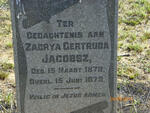 JACOBSZ Zagrya Gertruda 1873-1873