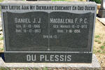 PLESSIS Daniel J.J., du 1866-1953 & Magdalena F.P.C MARAIS 1872-1956