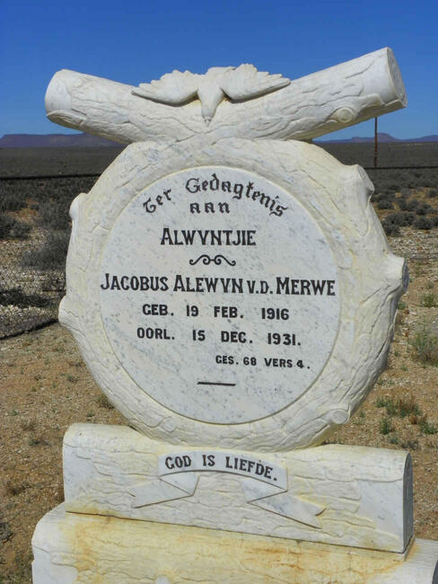 MERWE Jacobus Alewyn, v.d 1916-1931