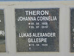 THERON Lukas Alexander Gillespie 1930- & Johanna Cornelia 1928-2010