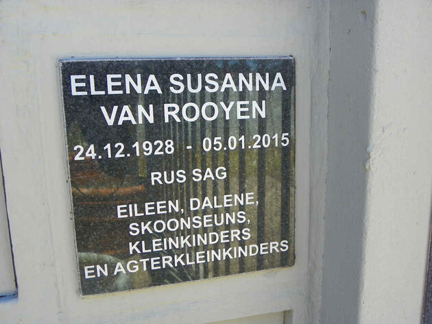 ROOYEN Elana Susanna, van 1928-2015