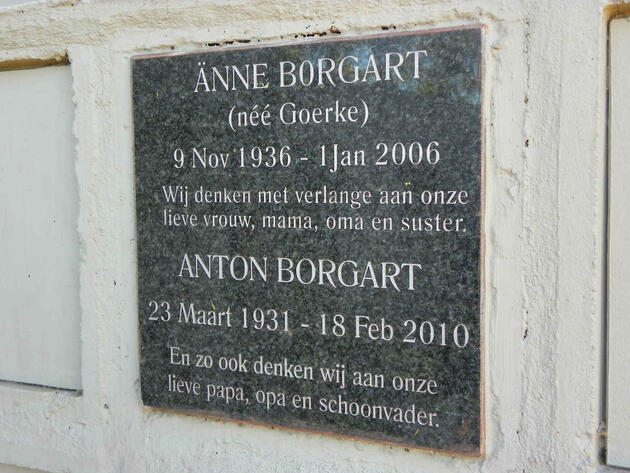 BORGART Anton 1931-2010 & Anne GOERKE 1936-2006