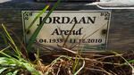 JORDAAN Arend 1935-2010