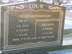 LOUW J.A. 1914-2014 & F.B. 1918-1996