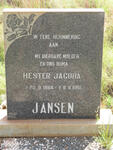 JANSEN Hester Jacoba 1884-1961