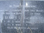WESSELS Izak J.J. 1918-1988 & Gertina C. JOHNSON 1918-