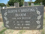 BLOEM Judith Christina nee VAN DEN HEEVER 1903-1985