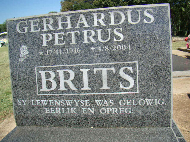 BRITS Gerhardus Petrus 1916-2004