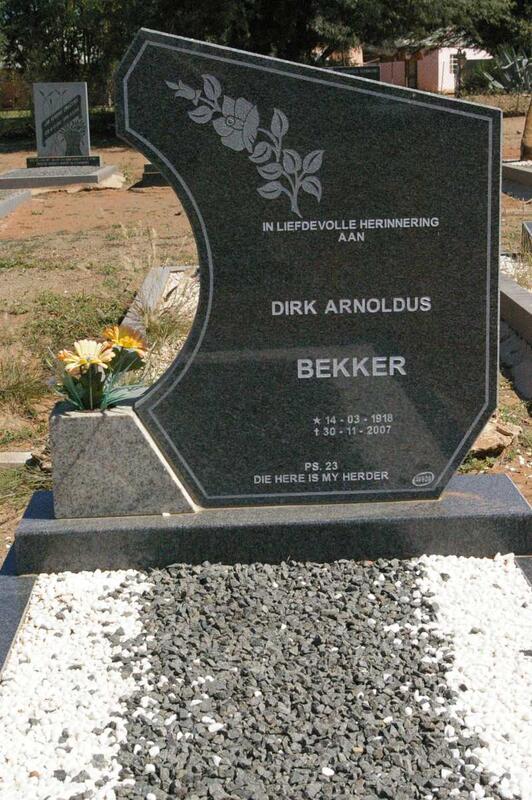 BEKKER Dirk Arnoldus 1918-2007